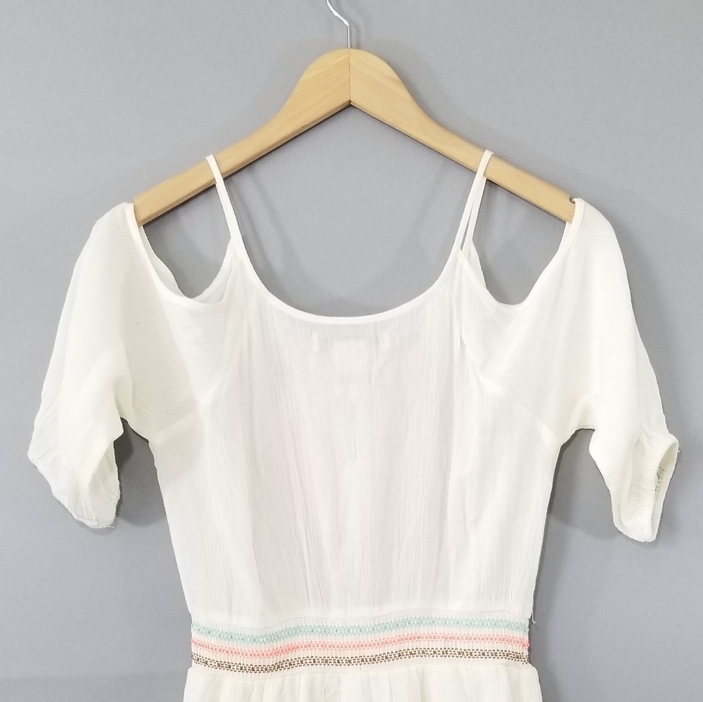 Flying Tomatoe Ivory Cold Shoulder Boho Dress - Picture 5 of 6